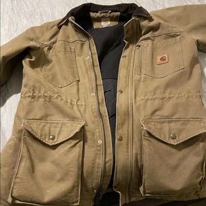 Carhartt Brown Zip/Button Jacket size medium